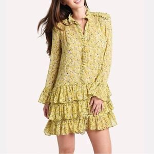 Zadig & Voltaire Yellow Floral Long Sleeve Dress